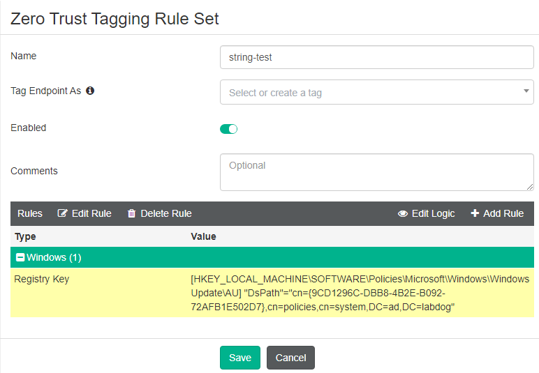 DWORD And String Value Support For Registry Key Tagging Rule FortiClient 7 2 0